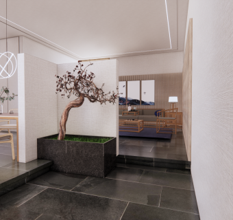 新中式卧室江南庭院